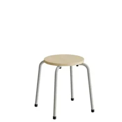 Taburet Caesar 118, massiv birk, alu stel