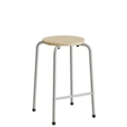 Taburet David 119, massiv birk, alu stel