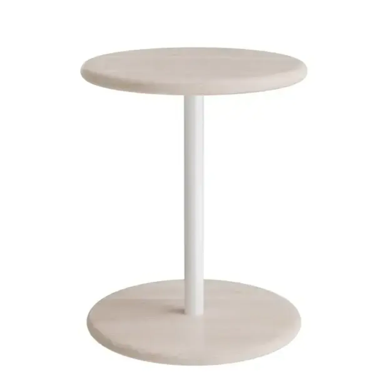 Taburet Donut 7301T, hvidpigmenteret ask, hvidt understel