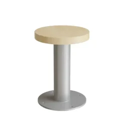 Taburet Marie, 440 mm, Massiv birk, Alu stel