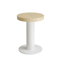 Taburet – Marie – 440 mm – massiv birk – hvidt stel