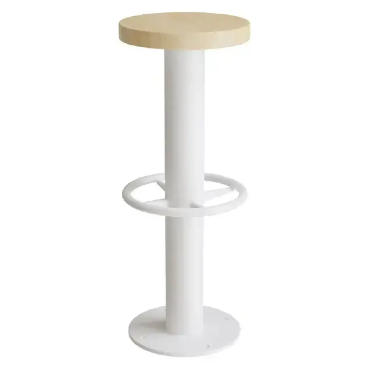 Taburet Marie, 830 mm, Massiv birk, Hvid stel