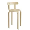 Taburet - Oscar med ryglæn - Birkefinér stel - Sæde Ø330 mm birk laminat - 520 mm