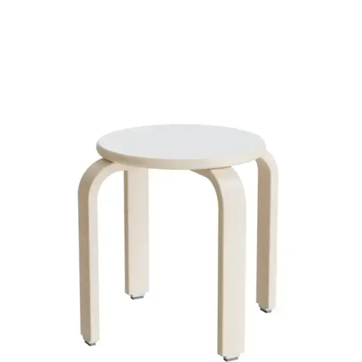 Taburet Oscar, 370 mm, sæde i hvid laminat, stel i hvidpigmenteret birkefinér