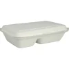 Take away boks, Abena Gastro, 250,9x162x63,2mm, hvid, sukkerrør, 2-rums, PFAS fri - 500 stk