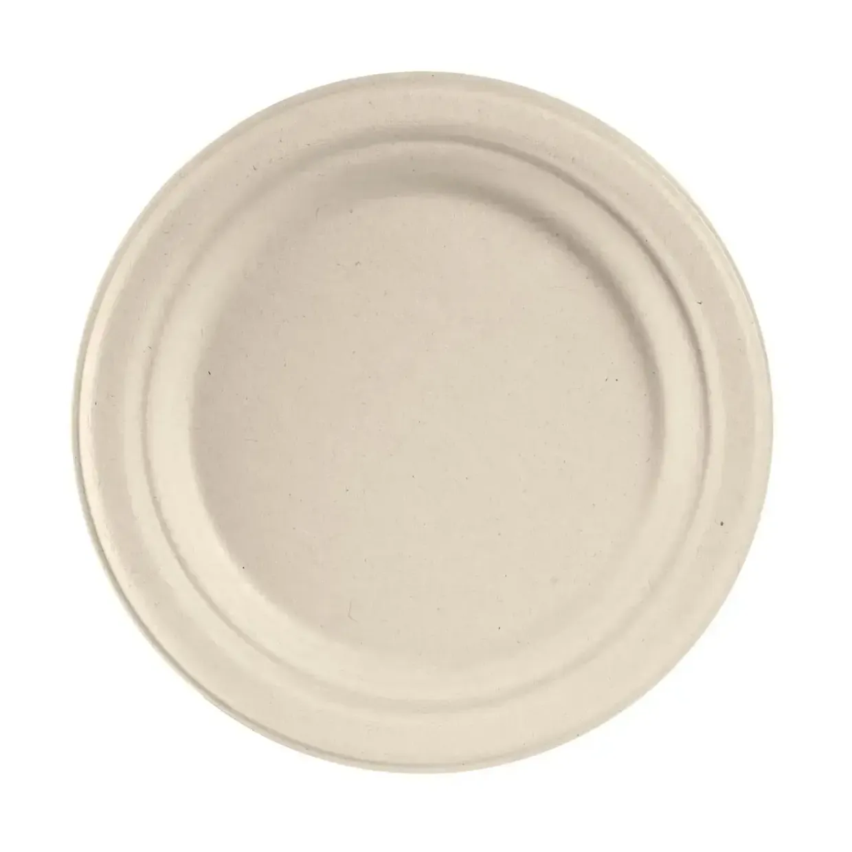 Tallerken rund Ø17cm bagasse FF natur brun - 8 ps x 50 stk/krt