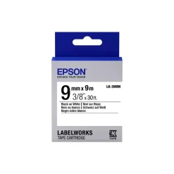 Tape - Epson LK-3WBN - Sort på Hvid - 9 mm x 9 m