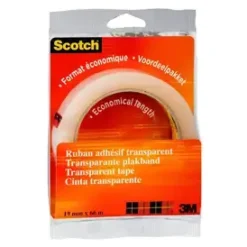 Tape - 3M Scotch 550 - 19 mm x 66 m - Transparent - Køb minimum 8 stk.