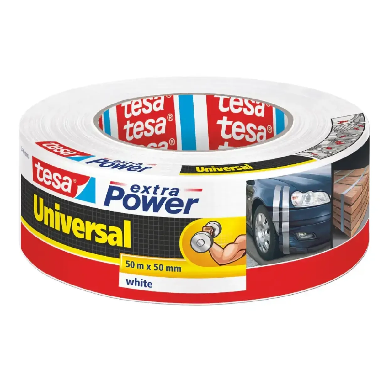 Tape - Tesa - Extra Power Universal - 60% Recycled Plastic - 50mm x 50m - Sort - 6 stk
