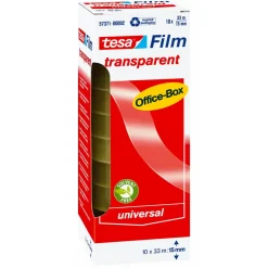 Tape tesa kontortape 15mmx33m transparent - 10 stk
