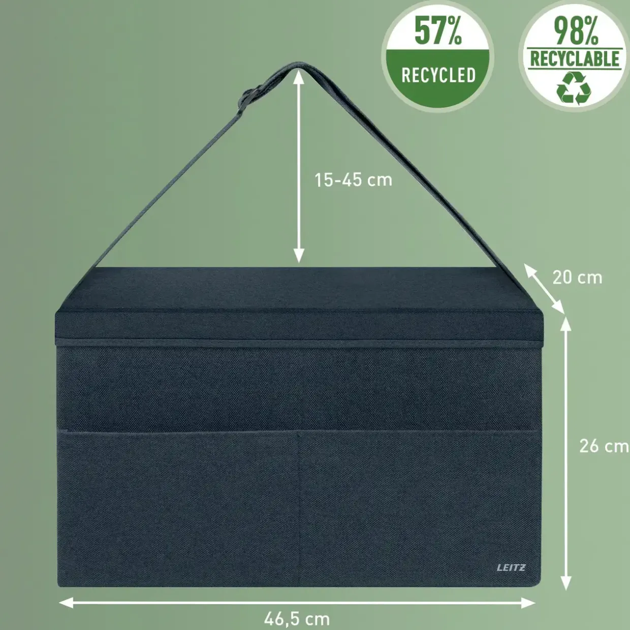 Taske, Leitz, Hot Desking, m/låg, stor, stof grå