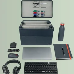 Taskel, Leitz, Hot Desking, m/låg, lille, stof grå