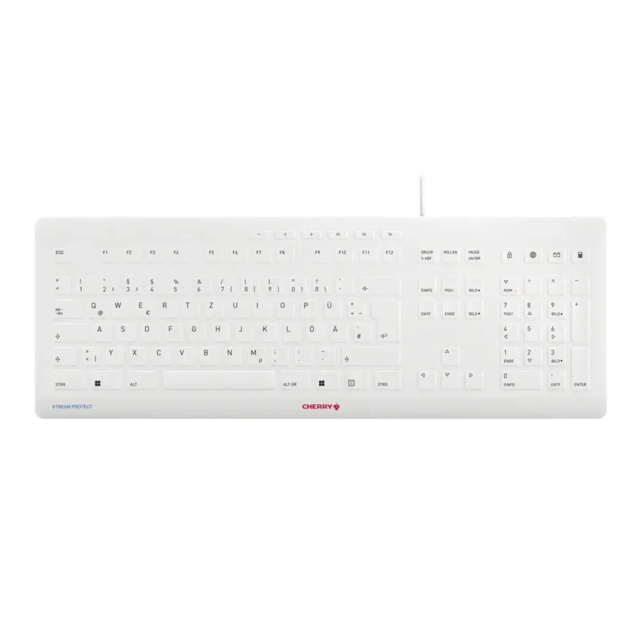 Tastatur beskyttelsescover - Cherry Stream - hvid