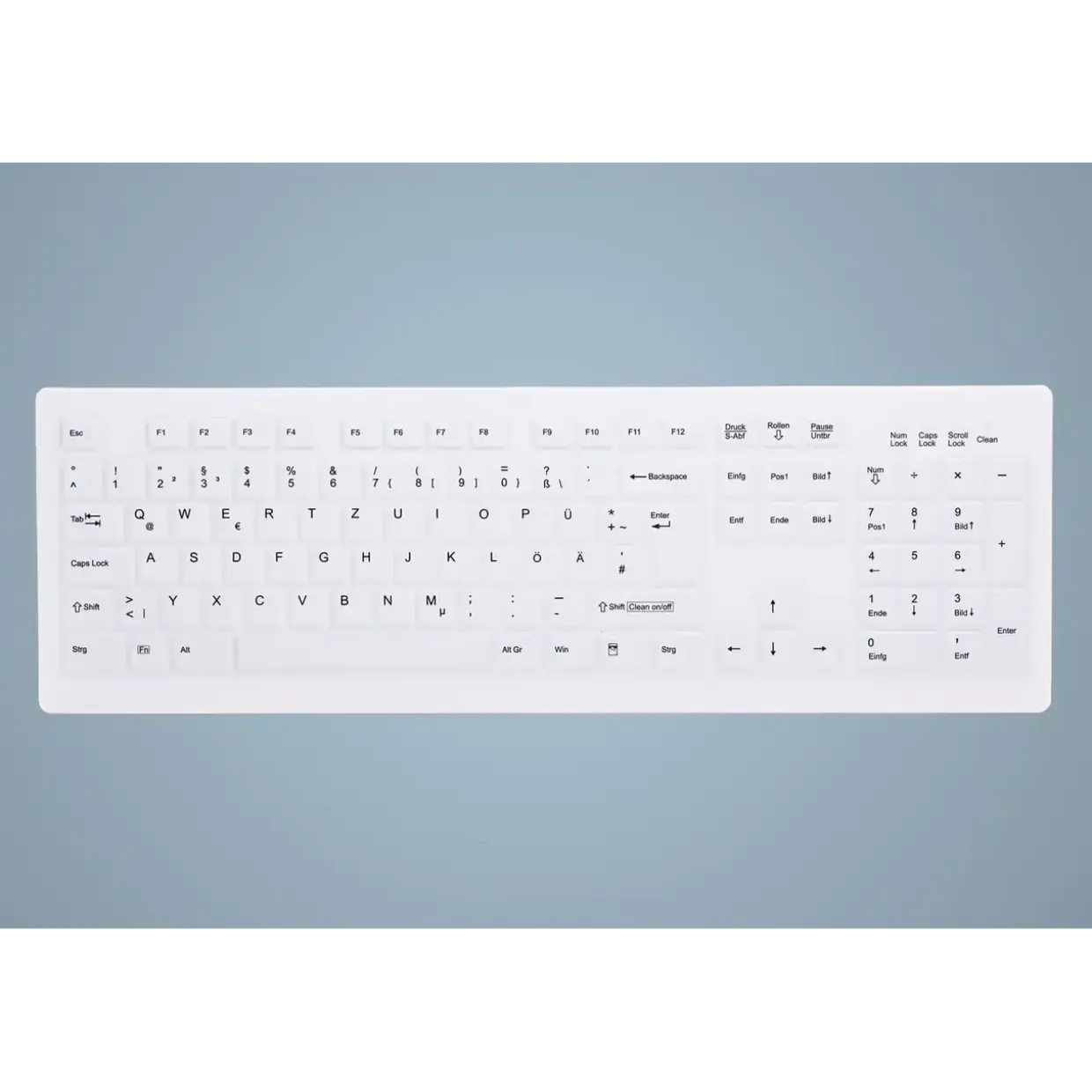 Tastatur, Cherry Active Key Hygiene Desktop Keyboard Sealed USB, White