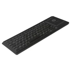 Tastatur Cherry Industry 4.0 Ultraflat Trackball K. PS2, trådløs, sort - Køb minimum 20 stk.