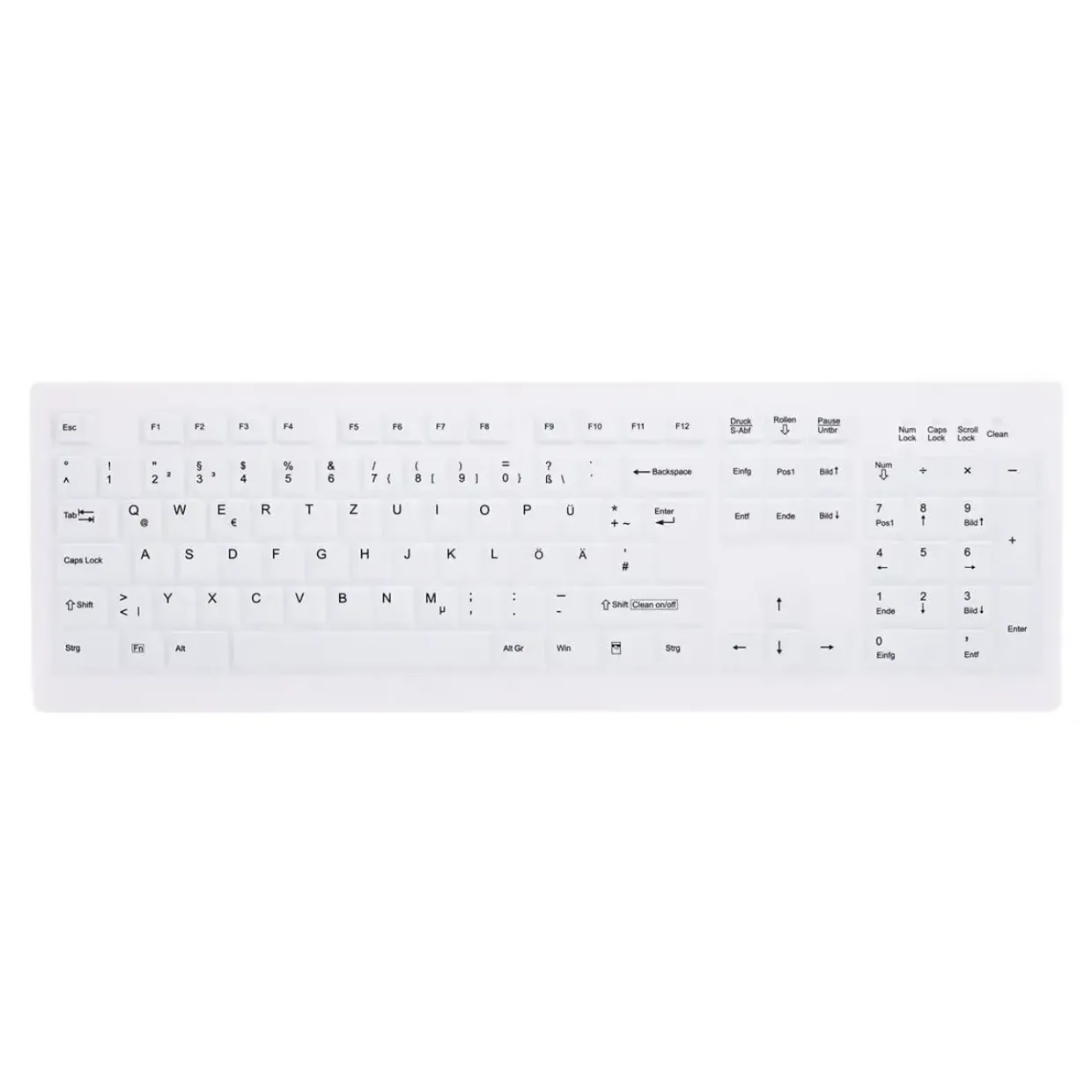 Tastaturcover - ClassicClean silikone, hvid, nordic *RESTSALG*
