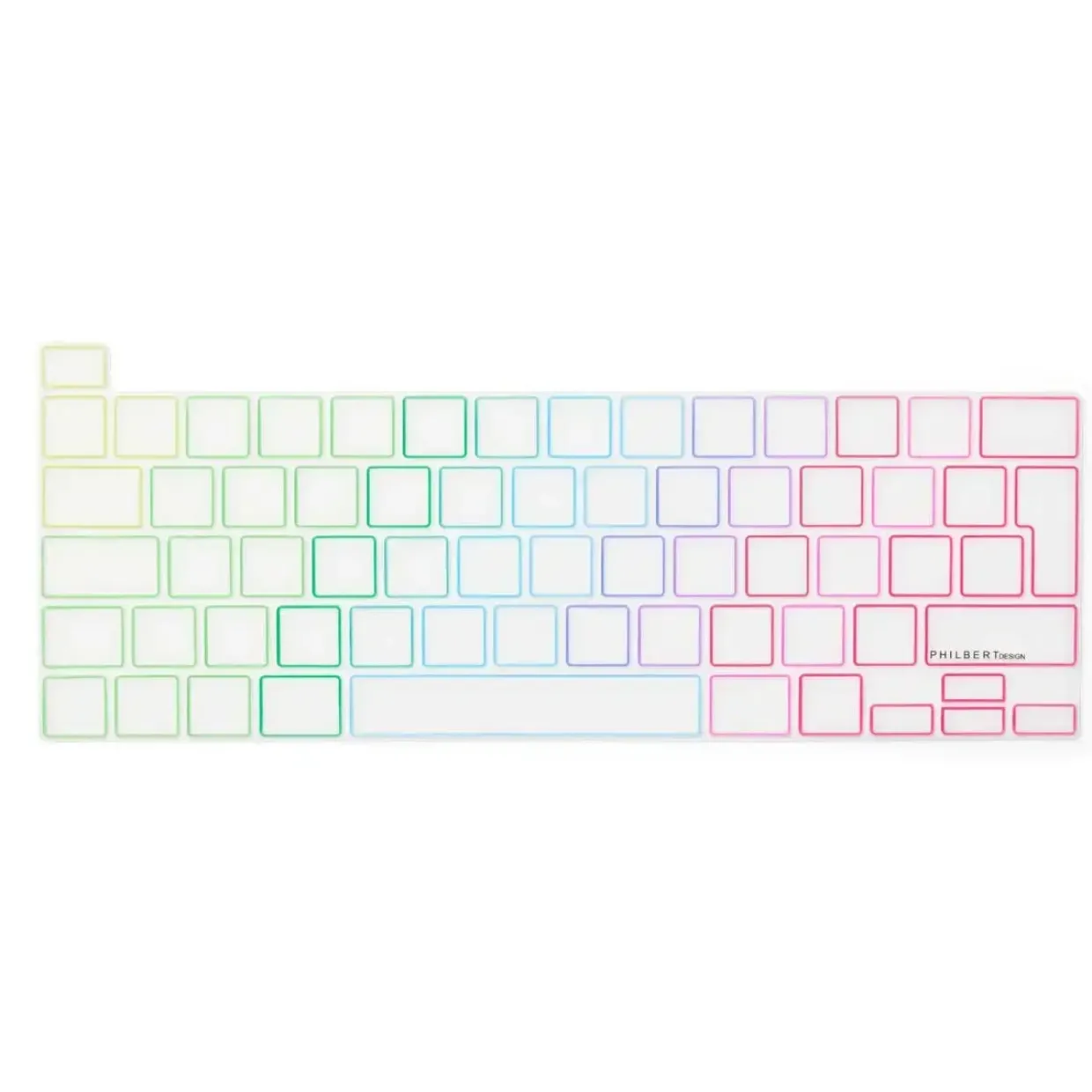Tastaturcover - Philbert MacBook Pro 13–16" - Transparent/Rainbow - EU-layout