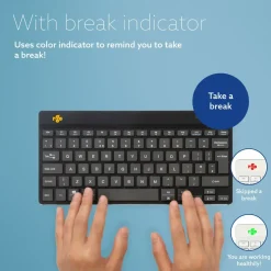 Tastatur ergonomisk R-Go Compact Break bluetooth Black (US)