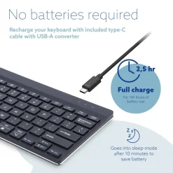 Tastatur ergonomisk R-Go Compact Break bluetooth Black (US)