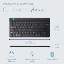 Tastatur ergonomisk R-Go Compact Break bluetooth Black (US)