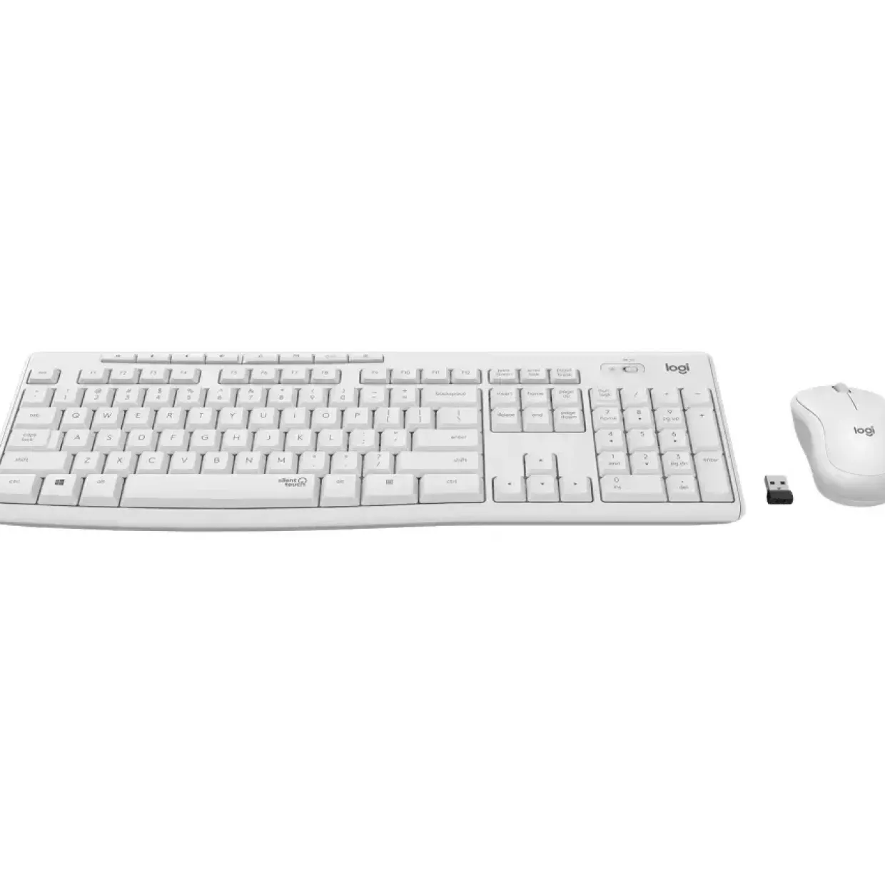 Tastatur og mus - Logitech MK295 Silent Wireless Combo - Knækket hvid (Nordic)