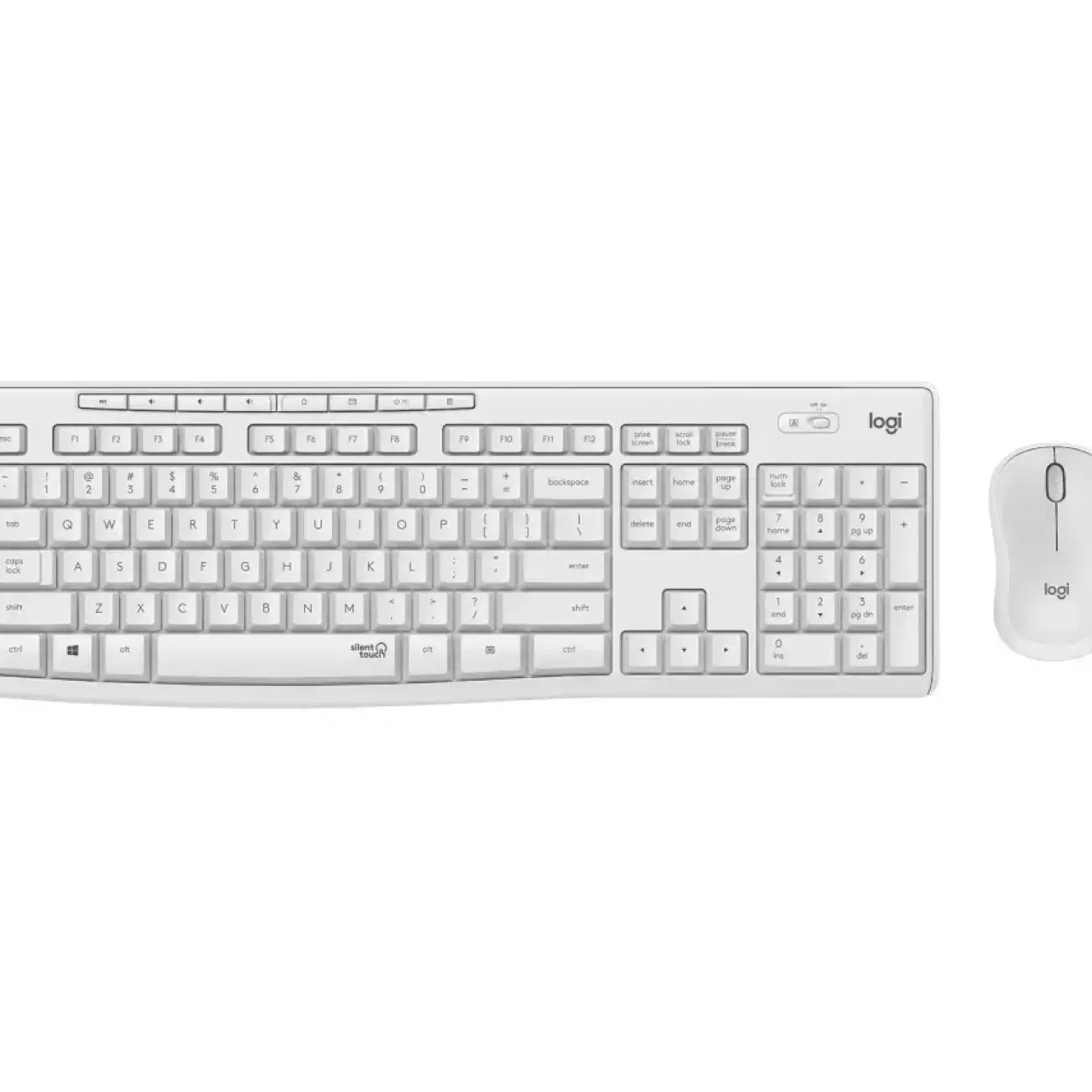 Tastatur og mus - Logitech MK295 Silent Wireless Combo - Knækket hvid (Nordic)