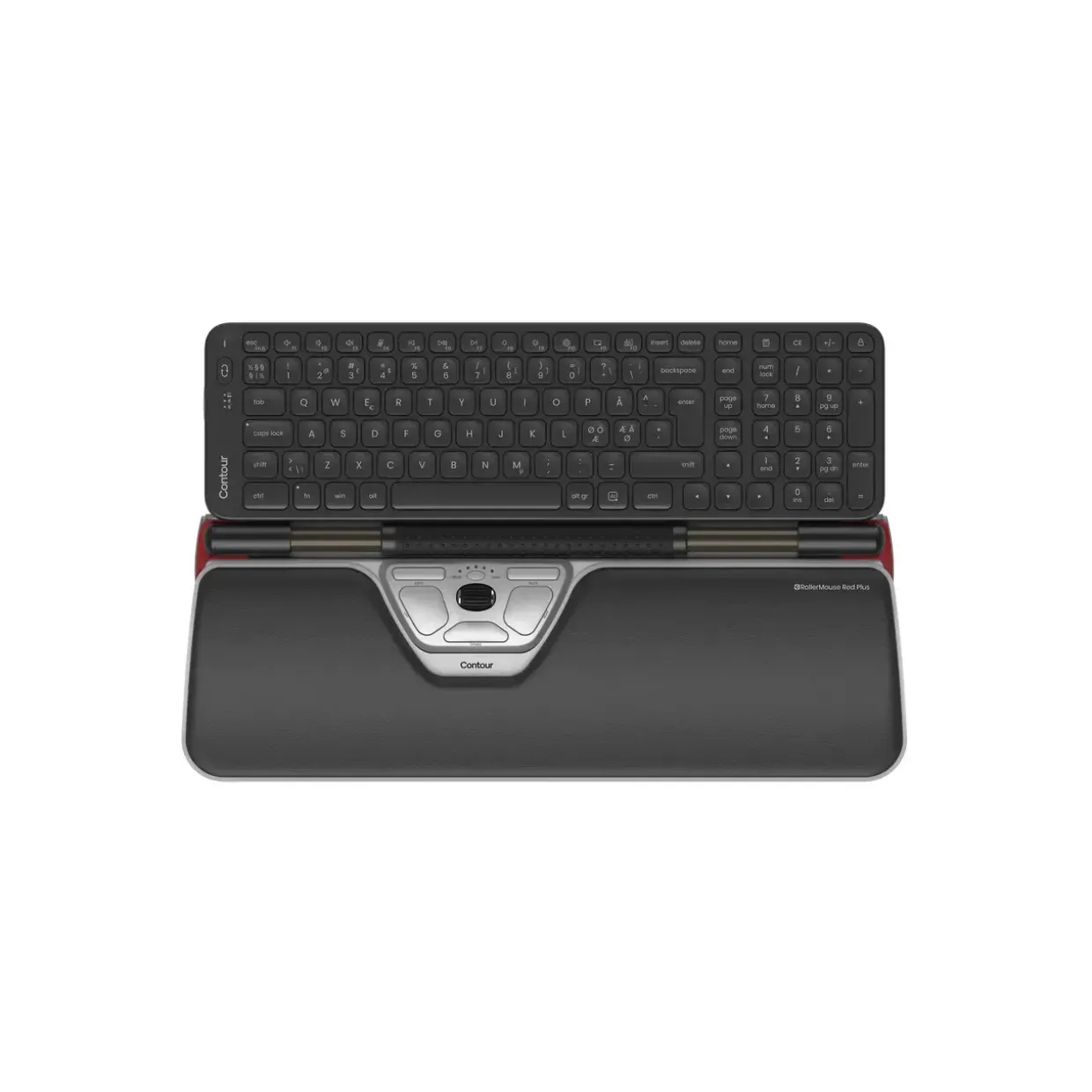 Tastatur og Rollermouse, Contour, RollerMouse Red Plus + Balance MidSize Keyboard Wireless, sort