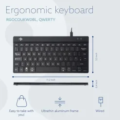 Tastatur R-Go Compact Break ergonomic wired keyboard Black (Italian)