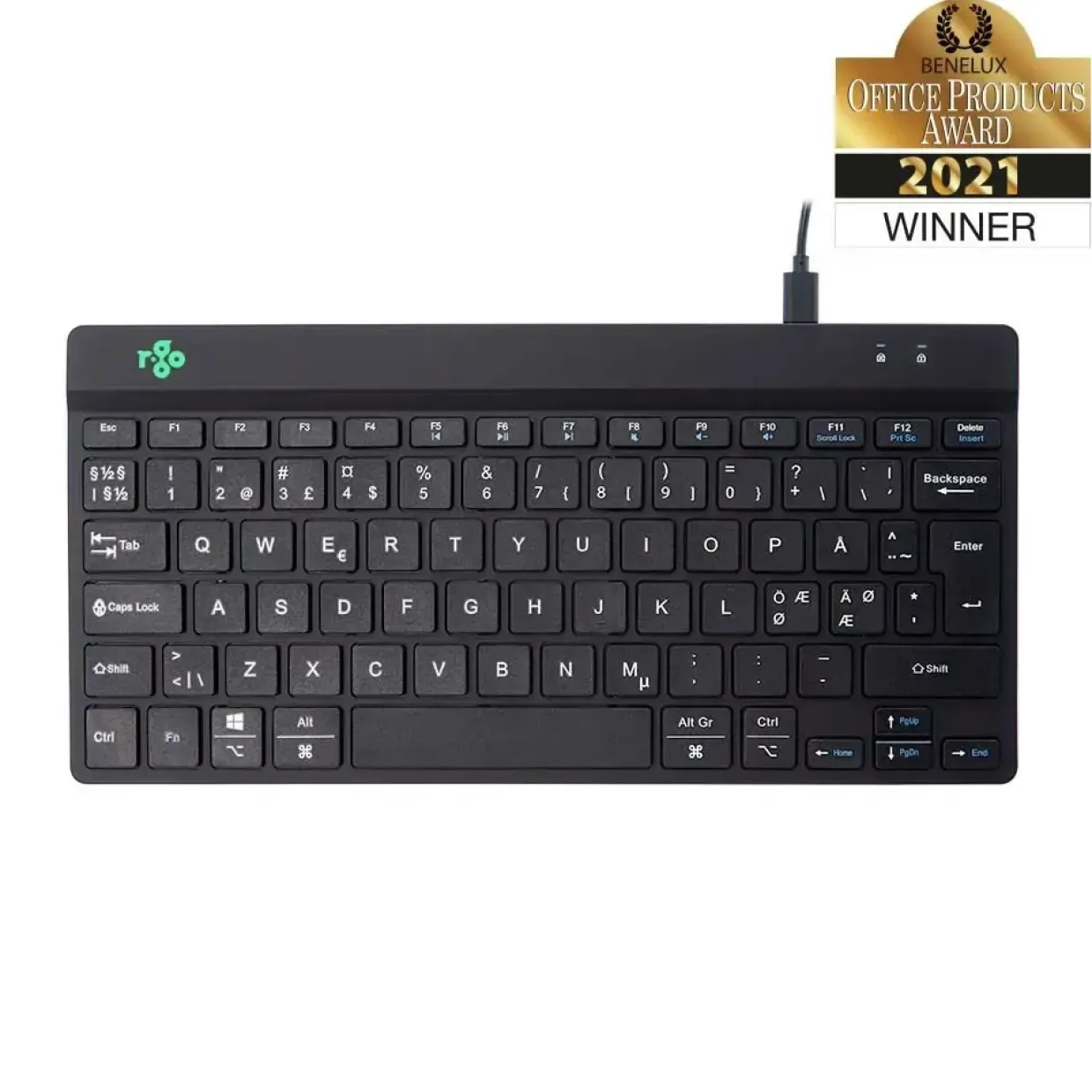 Tastatur R-Go Compact Break Keyboard, sort
