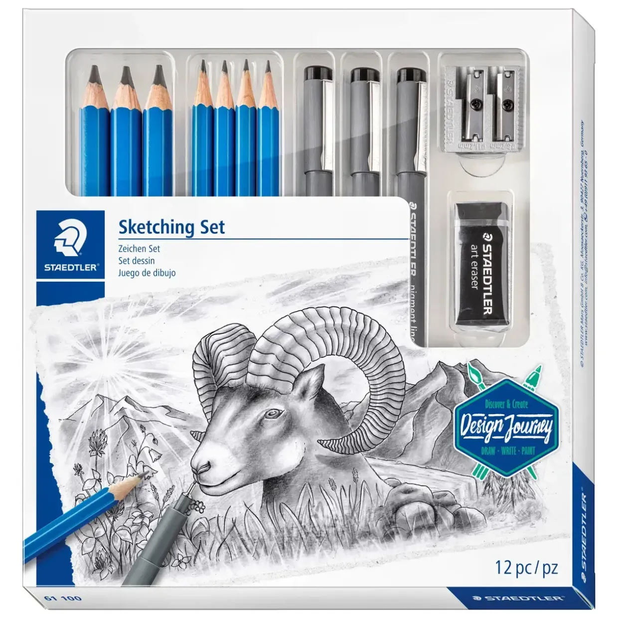 Tegnesæt - Staedtler Sketching - 12 dele