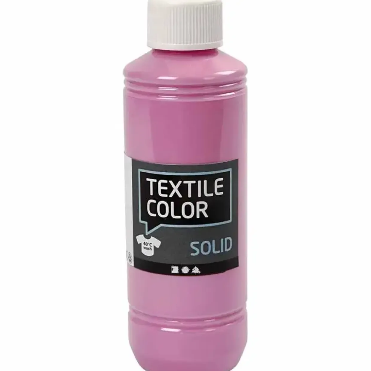 Tekstilfarve - Textile Solid pink dækkende - 250 ml