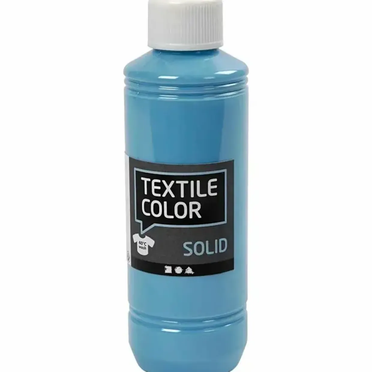 Tekstilfarve - Textile Solid turkisblå dækkende - 250ml