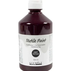 Tekstilmaling, halvdækkende, aubergine, 500 ml/ 1 fl.