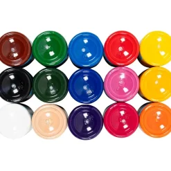 Tekstilmaling, halvdækkende, ass. farver, 15x500 ml/ 1 pk.