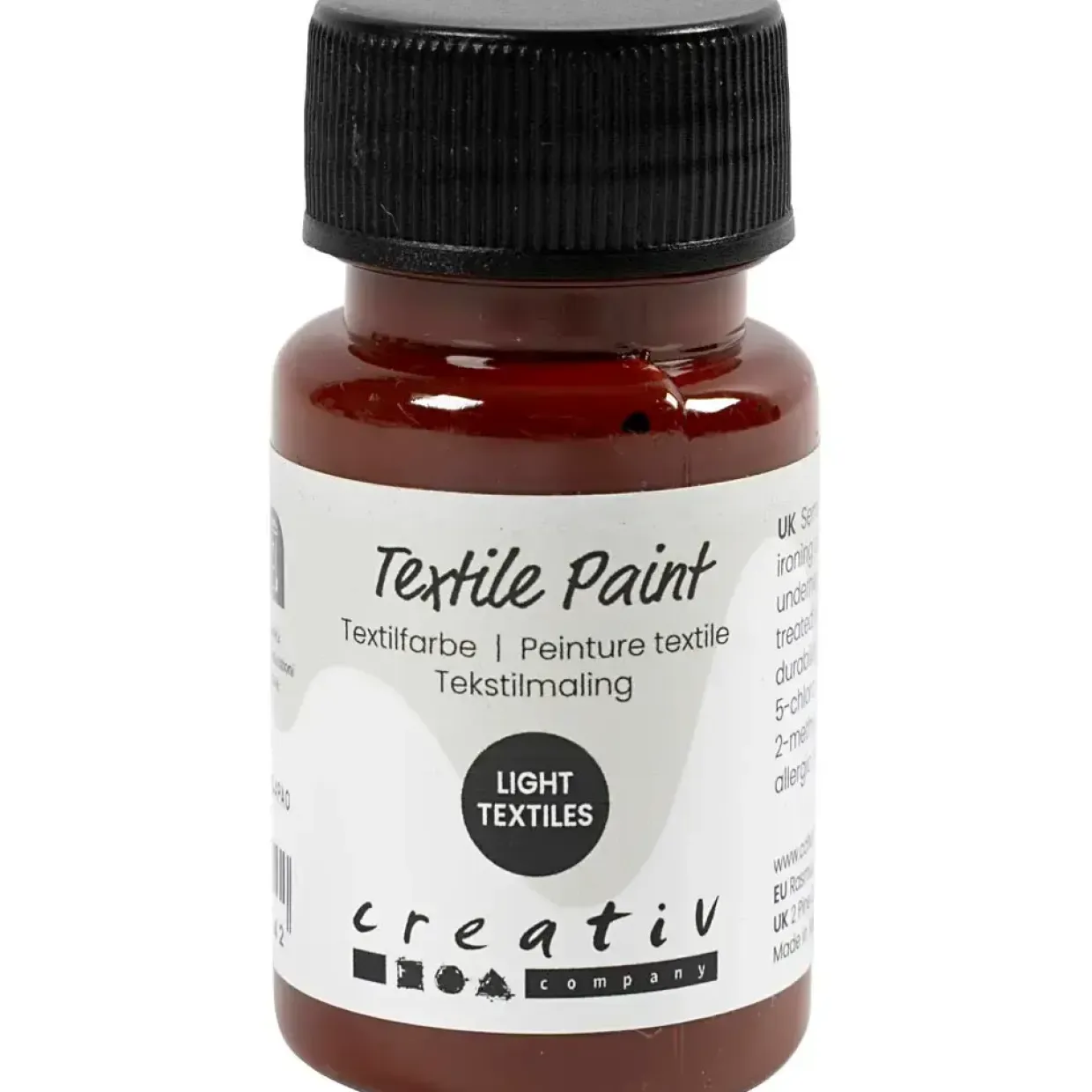 Tekstilmaling, halvdækkende, brun, 50 ml/ 1 fl.