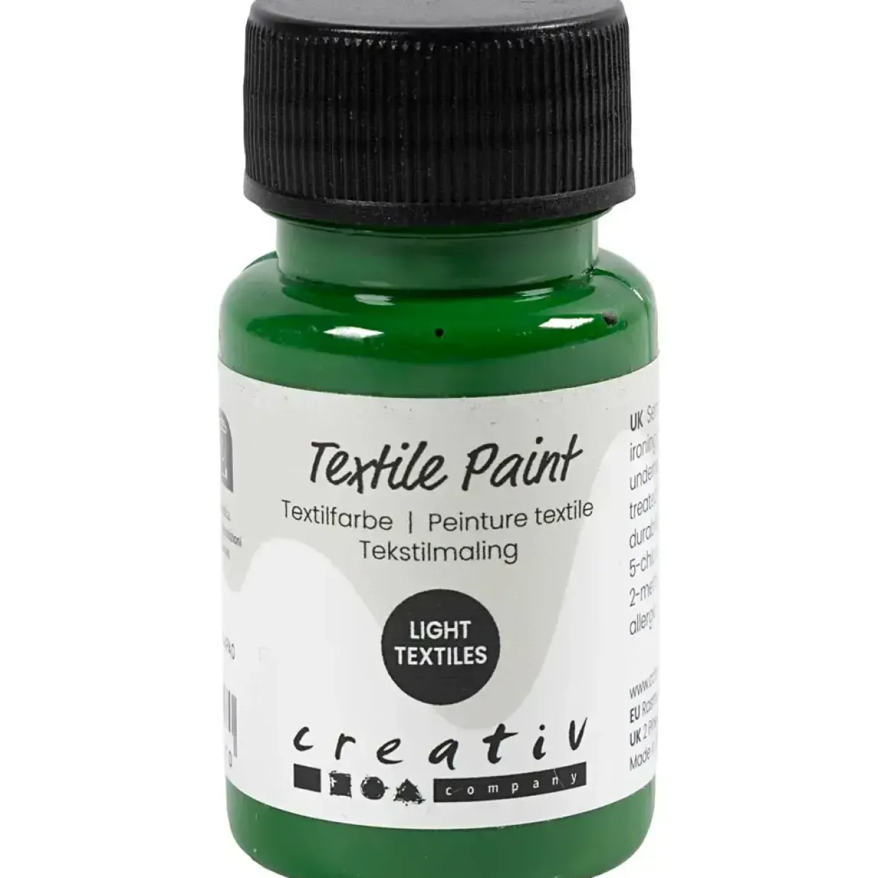 Tekstilmaling, halvdækkende, græsgrøn, 50 ml/ 1 fl.