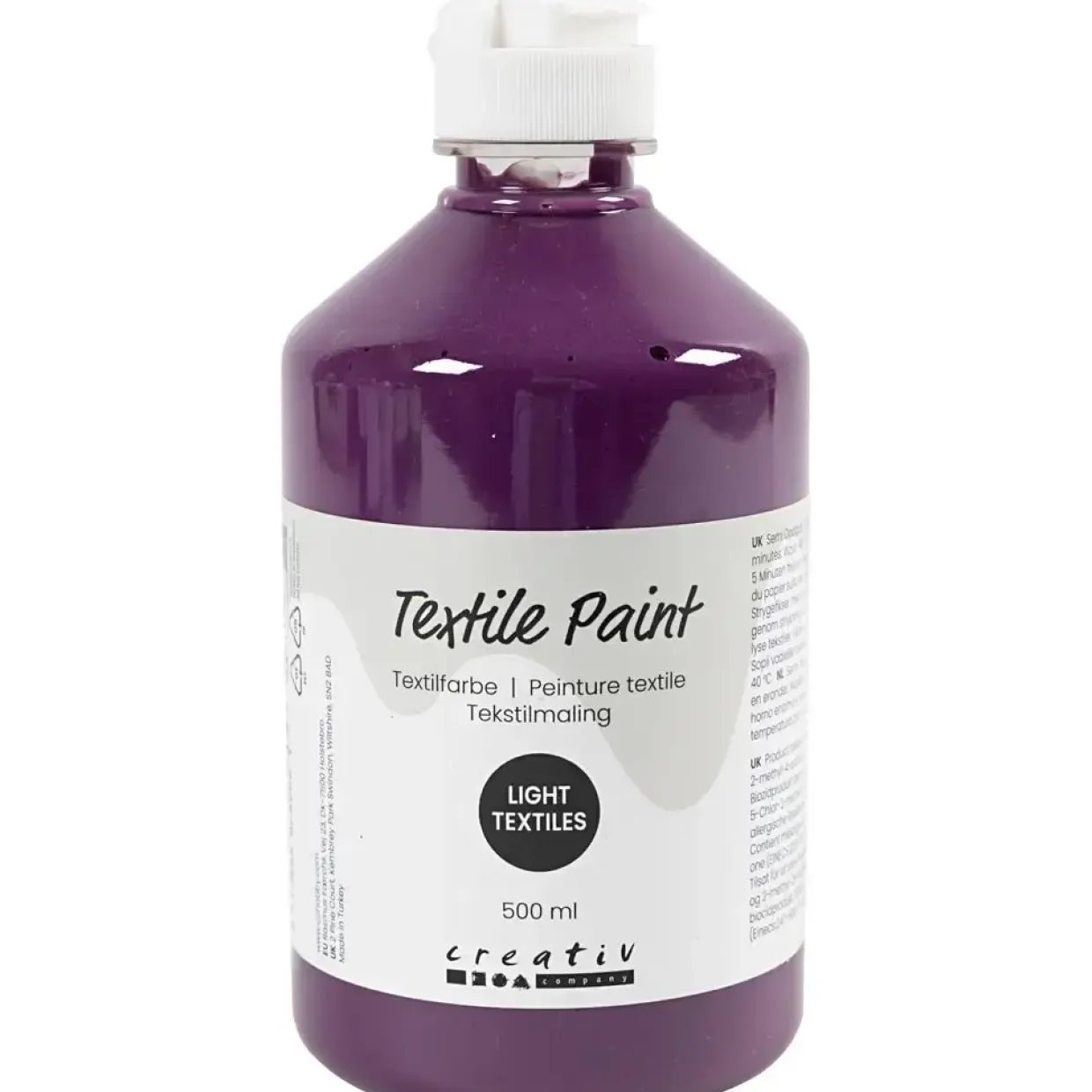Tekstilmaling, halvdækkende, lavendel, 500 ml/ 1 fl.