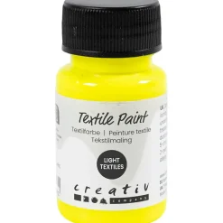 Tekstilmaling, halvdækkende, neon gul, 50 ml/ 1 fl.