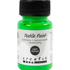 Tekstilmaling, halvdækkende, neon grøn, 50 ml/ 1 fl.