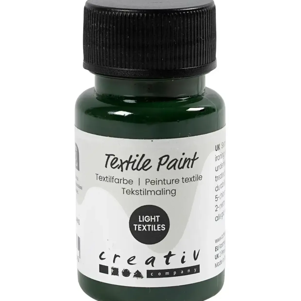 Tekstilmaling, halvdækkende, olivengrøn, 50 ml/ 1 fl.