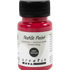 Tekstilmaling, halvdækkende, primær rød, 50 ml/ 1 fl.