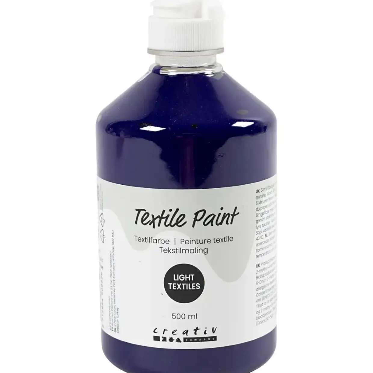 Tekstilmaling, halvdækkende, rødviolet, 500 ml/ 1 fl.