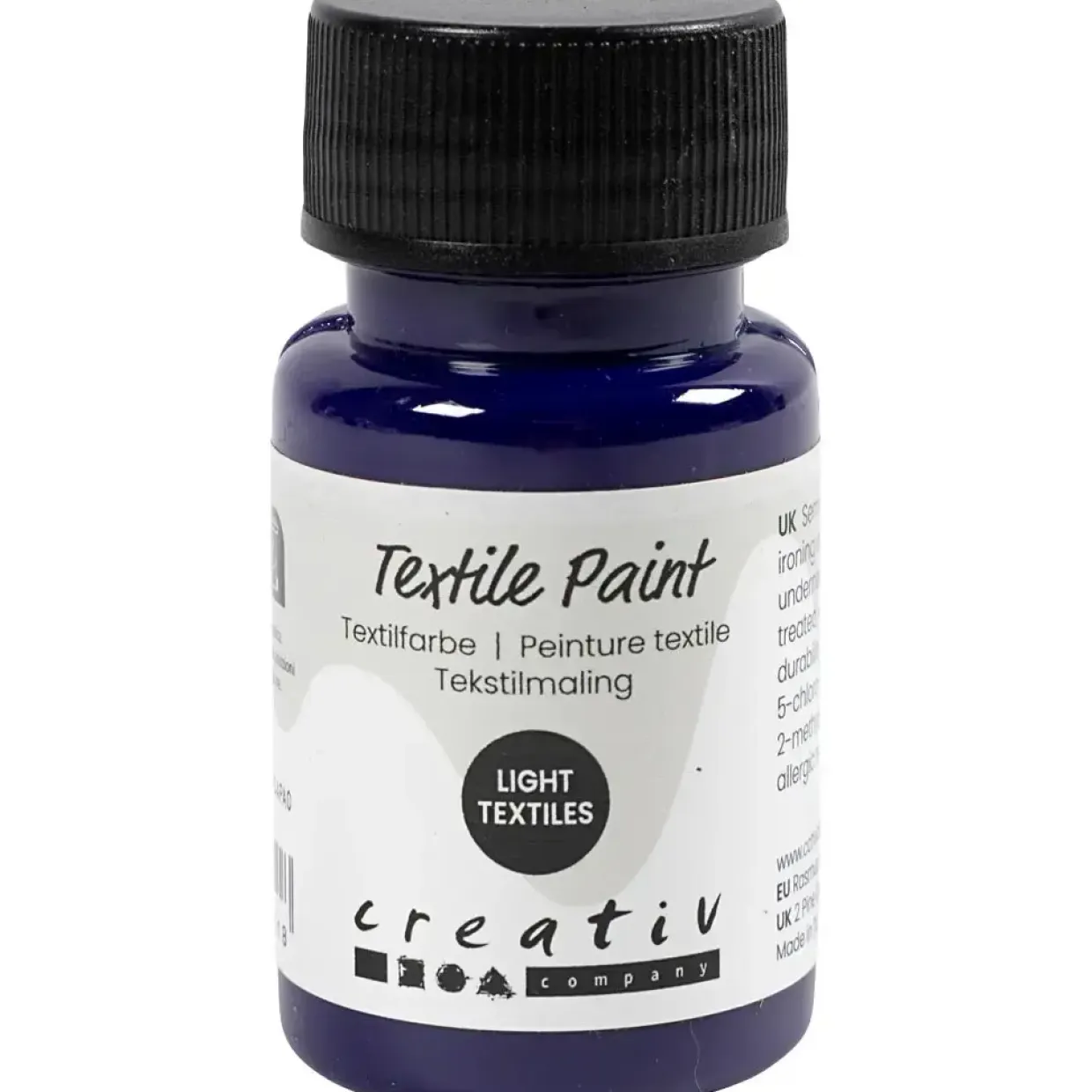 Tekstilmaling, halvdækkende, rødviolet, 50 ml/ 1 fl.