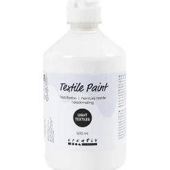 Tekstilmaling, halvdækkende, sort, 500 ml/ 1 fl.