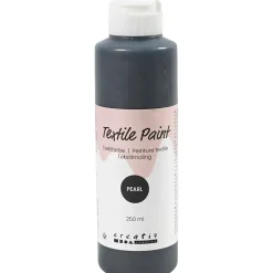 Tekstilmaling, perlemor, dækkende, grå, 250 ml/ 1 fl.