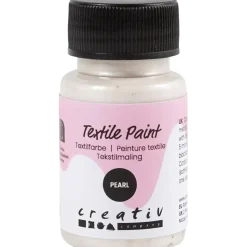 Tekstilmaling, perlemor, dækkende, sølv, 50 ml/ 1 fl.
