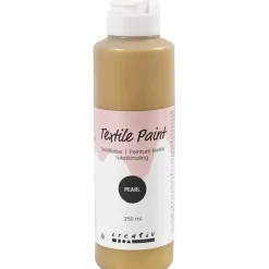 Tekstilmaling, perlemor, dækkende, guld, 250 ml/ 1 fl.