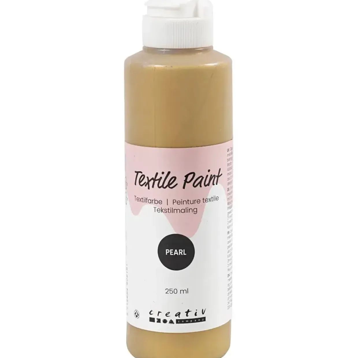 Tekstilmaling, perlemor, dækkende, guld, 250 ml/ 1 fl.