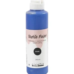 Tekstilmaling, perlemor, dækkende, blå, 250 ml/ 1 fl.