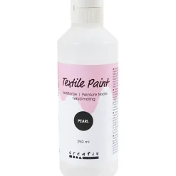 Tekstilmaling, perlemor, dækkende, sølv, 250 ml/ 1 fl.